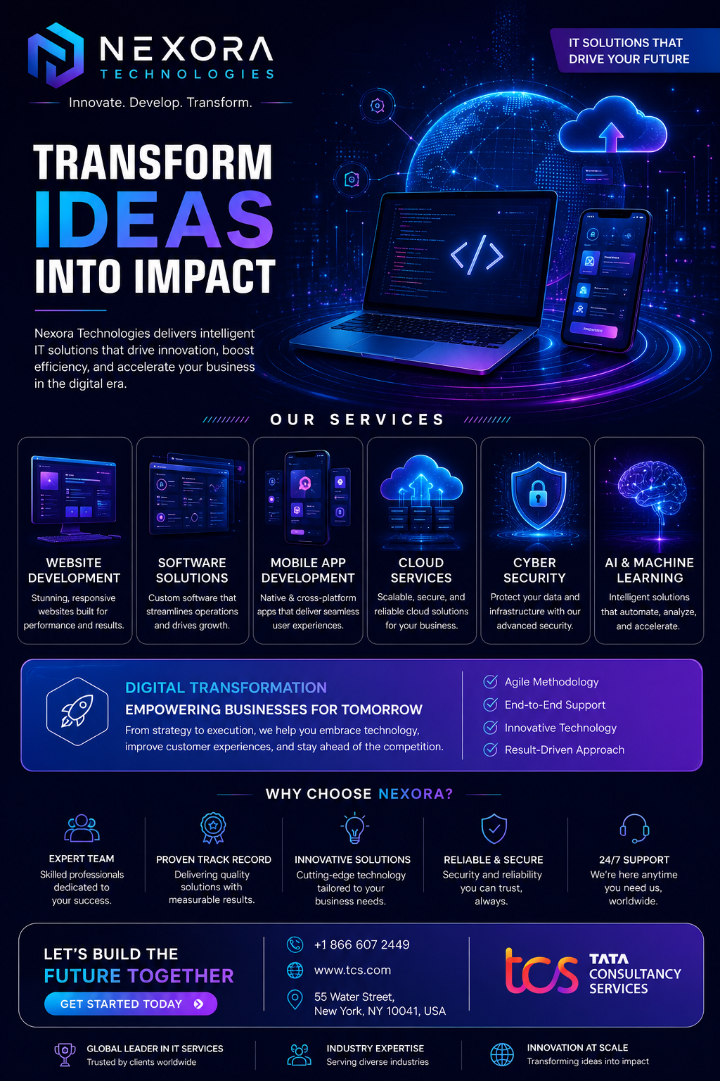 IT services social media poster for a USA technology campaign